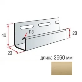 Планка J-trim Альта-Профіль Alta-Siding 3,66м дуб золотистий, фото 1
