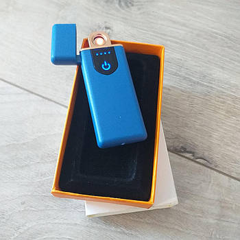 Запальничка електроімпульсна USB сенсорна запальничка із зарядкою Синій (KG-6761)