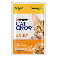 Влажный корм CAT CHOW Adult для взрослых кошек, кусочки в желе с курицей и цуккини 85 г (7613036595049)