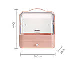 Настільний органайзер для косметики YM206 Single Drawer на 2 секції, рожевий, фото 2