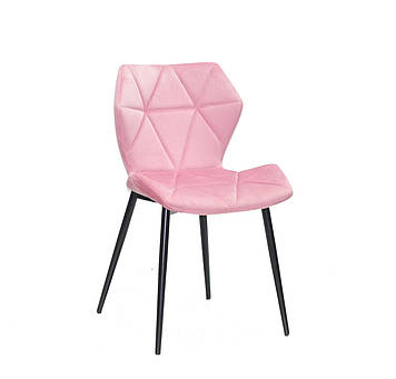 Оксамитовий стілець на металевих чорних ніжках Greg-ML з ергономічним сидінням і стильним дизайном пурпур