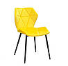 Оксамитовий стілець на металевих чорних ніжках Greg-ML з ергономічним сидінням і стильним дизайном жовт.бархіт, фото 2