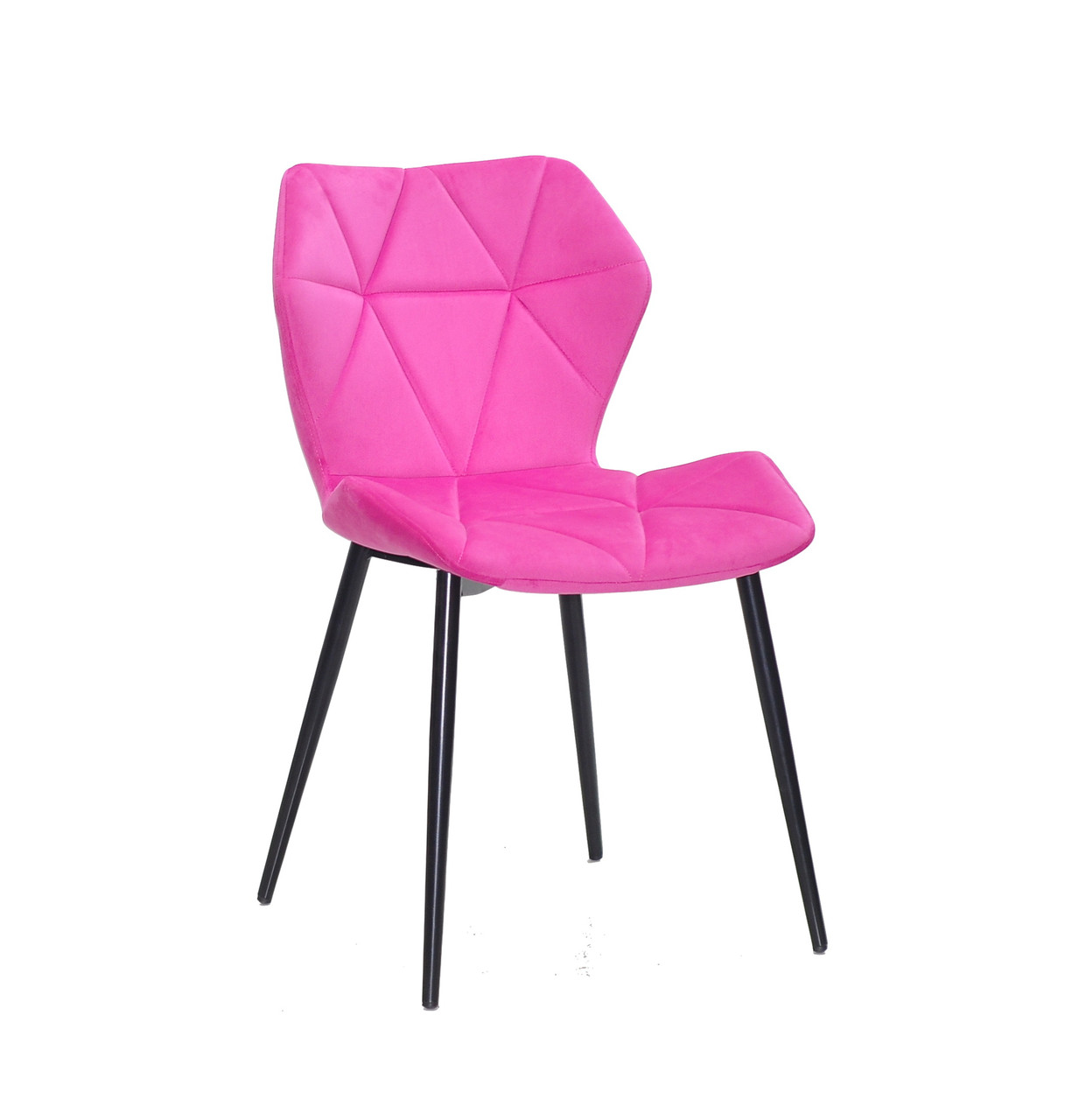 Оксамитовий стілець на металевих чорних ніжках Greg-ML з ергономічним сидінням і стильним дизайном малиновий оксамит