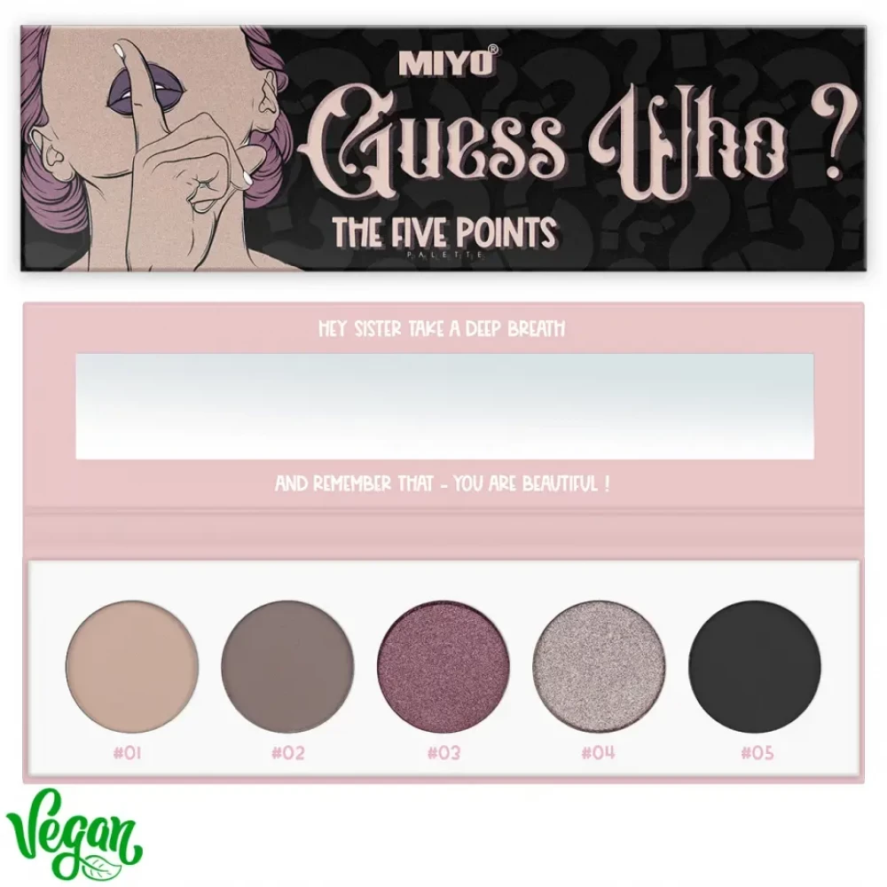 Палетка тіней для повік Miyo Five point, тон 21 Guess Who?