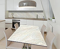 Наклейка 3Д виниловая на стол Zatarga «Белый агат» 600х1200 мм для домов, квартир, столов, кофейн, кафе
