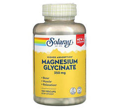 Гліцинат Магнію Solaray High Absorption Magnesium Glycinate 350 mg 120 Caps