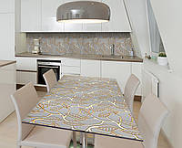 Наклейка 3Д виниловая на стол Zatarga «Золотые листья» 600х1200 мм для домов, квартир, столов, кофейн, кафе