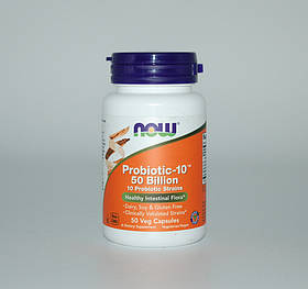 Пробіотик-10, Probiotic 50 Billion, Now Foods, 50 капсул