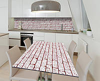 Наклейка 3Д виниловая на стол Zatarga «Мягкий кирпич» 600х1200 мм для домов, квартир, столов, кофейн, кафе