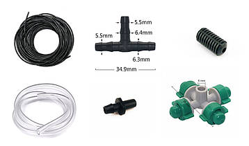 Набір 40 форсунок  зелені з клапаном та підвантаженням для створення дрібнодисперсного туману