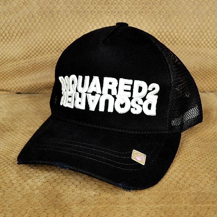 Брендова кепка Dsquared2 із сіткою тракер чорна фірмова бейсболка Дискваред Топ якість