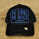 Брендова кепка Dsquared2 Be Cool Be Nice чорна бейсболка Дискваред чорна Топ якість Туреччина, фото 4