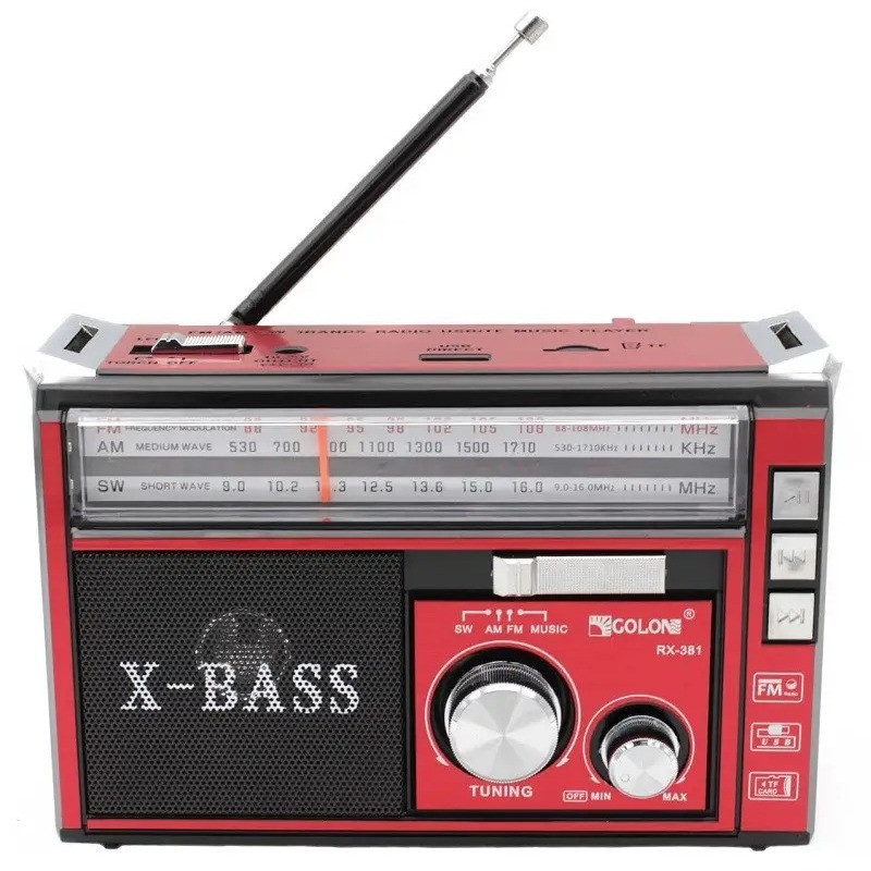 Радиоприемник ФМ Golon RX-381 MP3 USB с Фонариком Red — Купить Недорого ...