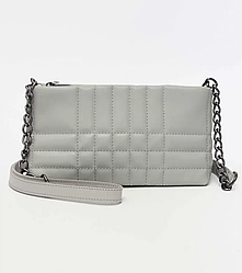 Сіра жіноча маленька сумка клатч через плече