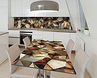 Наліпка 3Д виниловая на стол Zatarga «Кристальное золото» 600х1200 мм для домов, квартир, столов, кофейн,