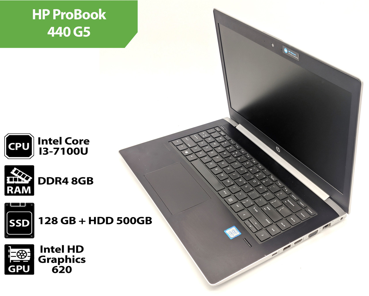 Ноутбук HP ProBook 440 G5 (14.0" / Intel Core I3-7100U / 8Gb / SSD + HDD)