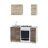 Кухня Эко набор 0.9 м №2 со столешницей и врезной мойкой Эверест Дуб Сонома Трюфель