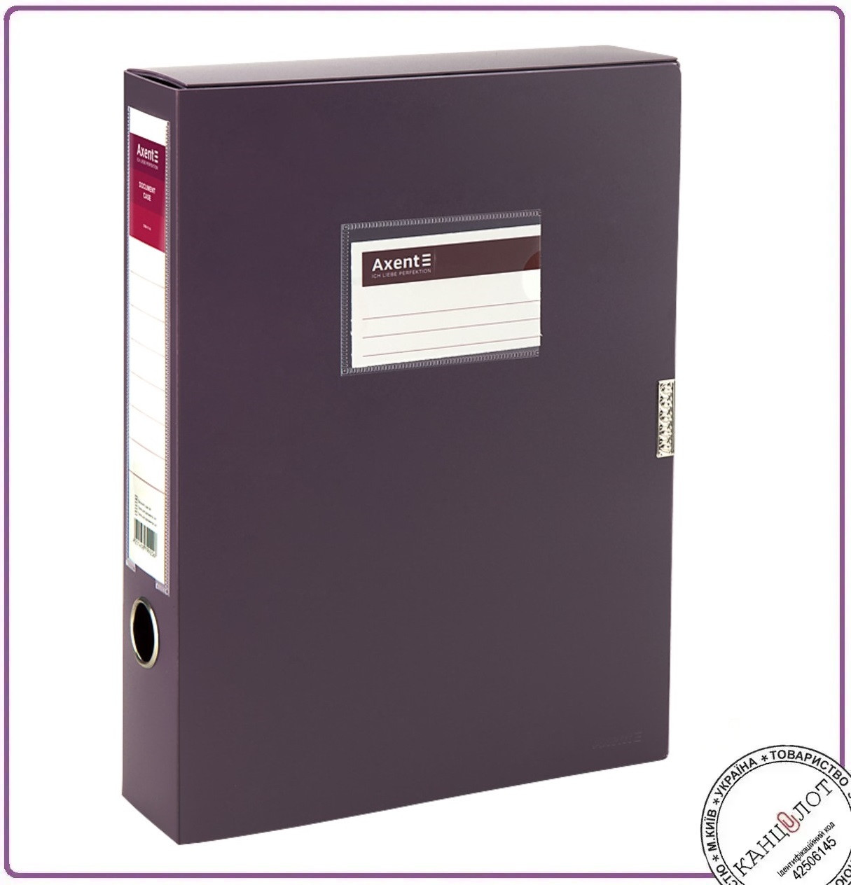 Папка-коробка на липучці. Ширина 60мм, поліпропілен. Сливова (1760-11-a), фото 1