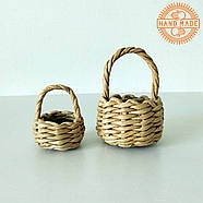 Ляльковий набір плетених кошиків (великий та маленький) Hand Made Nestwood, фото 7