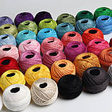 Набір ниток 12 бавовняних мотка для в'язання та вишивки пряжа Ірис нитки в мотках, фото 3