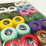 Набір ниток 12 бавовняних мотка для в'язання та вишивки пряжа Ірис нитки в мотках, фото 8