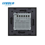 Цифровий сенсорний термостат для керування конвектором фанкойлом Livolo чорний (VL-C7-FCA-2BPS72), фото 5