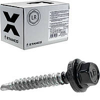 Кровільні саморізи для профнастилу та металочерепиці до дерева 4,8х35 мм Etanco Польща RAL 7024