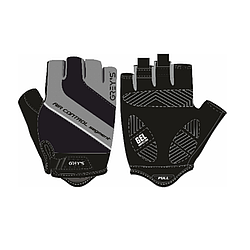 Велоперчатки з короткими пальцями L GREY'S Рукавички для велосипеда Чорний/Сірий Унісекс