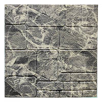 Самоклейна декоративна 3D панель камінь чорно-білий мармур 700х7мм (154) SW-00000219