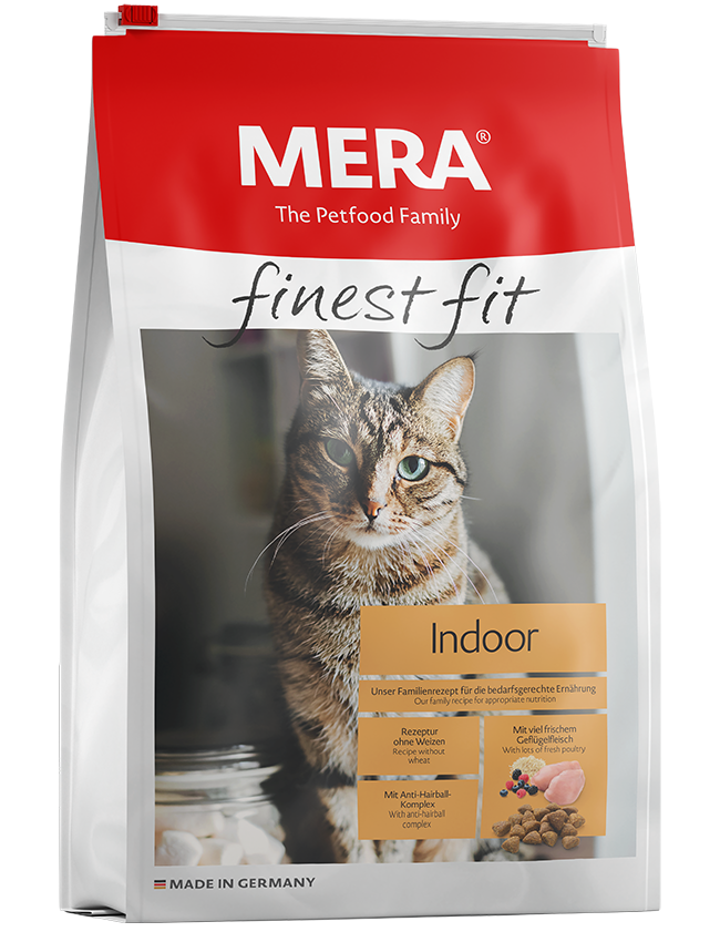 Сухий безглютеновий корм Mera Finest Fit Indoor для домашніх кішок (птиця/лісові ягоди) 4 кг