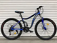 Двопідвісний Гірський велосипед TopRider 26 синий