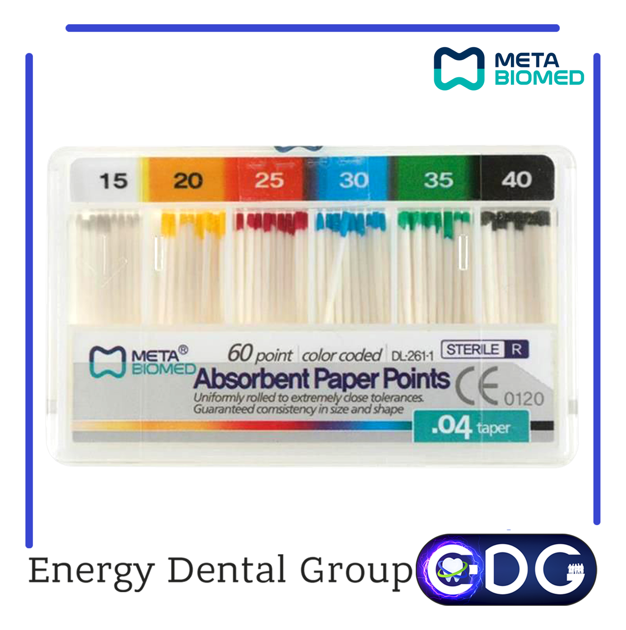 Бумажные штифты стоматологические Meta Biomed кон. 04 - фото 1 - id-p1725287232