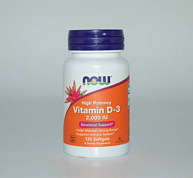 Вітамін Д3, Vitamin D-3, Now Foods, 2000 МО, 120 капсул