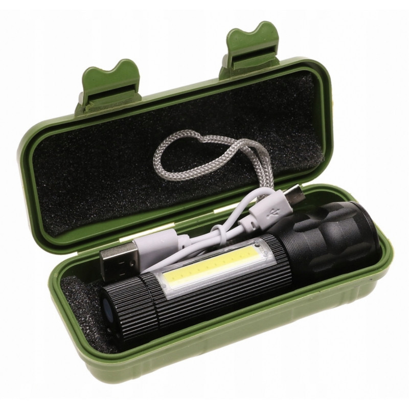 XPE-2066 LED zoom ліхтар на акумуляторі з розсіювачем