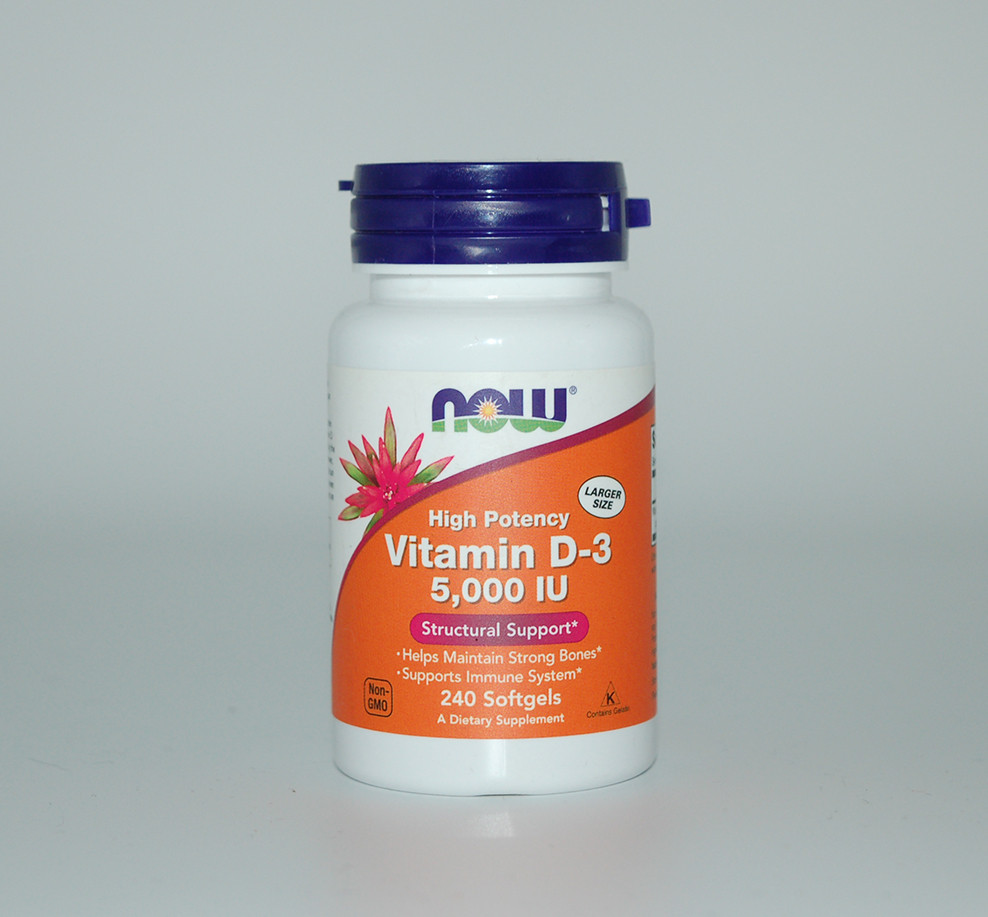 Вітамін Д3, Vitamin D-3, Now Foods, 5000 МО, 240 капсул