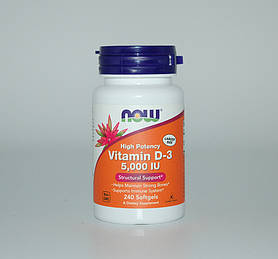 Вітамін Д3, Vitamin D-3, Now Foods, 5000 МО, 240 капсул