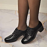 Шкіряні туфлі на шнурках із маленьким каблуком, фото 8