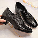 Шкіряні туфлі на шнурках із маленьким каблуком, фото 6