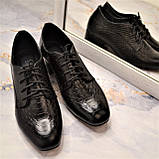 Шкіряні туфлі на шнурках із маленьким каблуком, фото 9