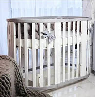 Дитяче ліжечко трансформер Angelo 7 в 1 в біло - сірому кольорі