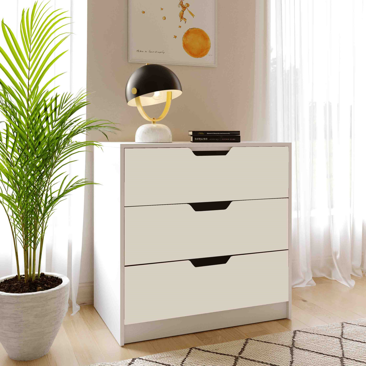 Комод 3 ящики Teenager білий ТМ Viorina-Deko