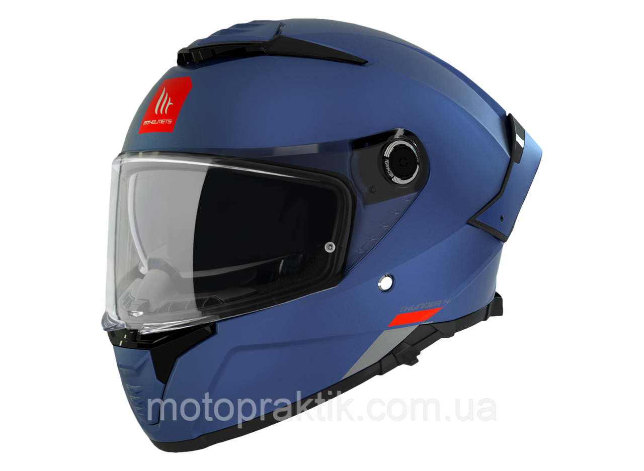 MT Thunder 4 SV Solid A7 Matt Blue, XS Мотошолом інтеграл з окулярами