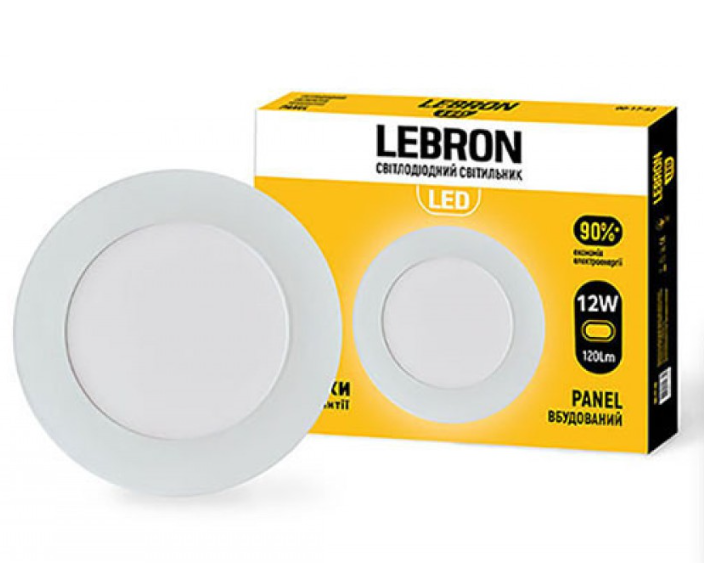 LED св-к L-PR-1241, 12W, вб-ний, 4100K, з блоком живл. (12-10-12) Арт.40914 Lebron