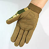 Рукавички чоловічі тактичні текстильні пісочного кольору Код 68-0101, фото 8