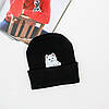 Зимова шапка Rip n Dip бордова чоловіча жіноча унісекс з котом показуючим фак, фото 6