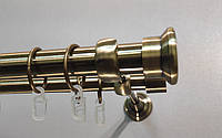 Карниз для штор металлический ДУО двойной 25+19 мм 1.6м Античное золото