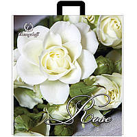 Пакет поліетиленовий з петлевою ручкою Білі троянди, 25*30 см (кратність замовлення - 25 шт)