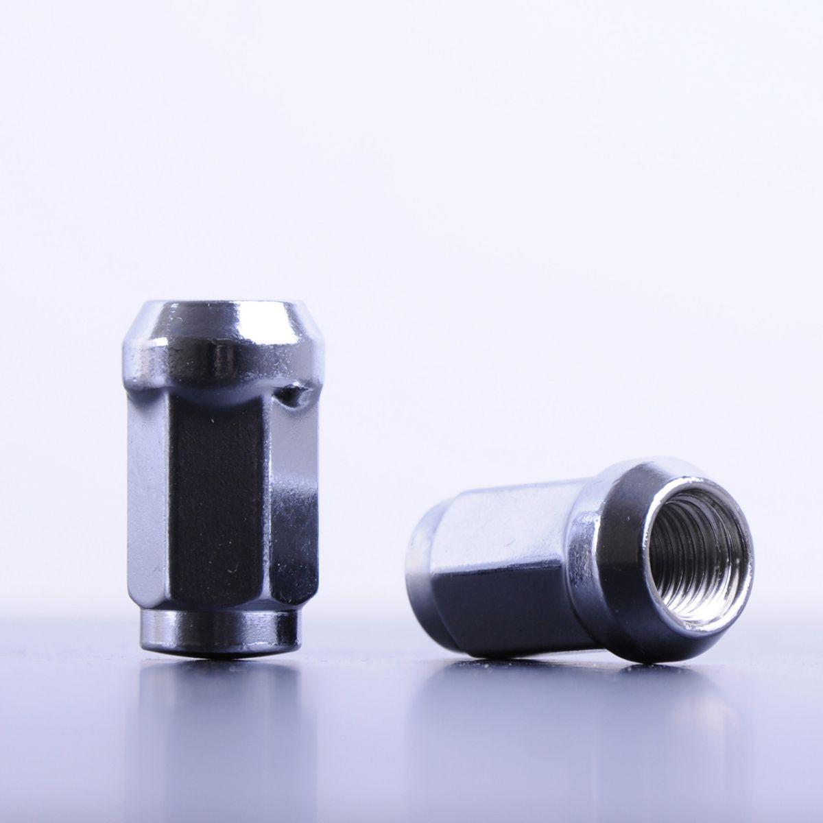 Гайка 12 х 1,5 х 35 мм хром конус закрита з виступом ключ 17 1 шт (F 371), фото 1