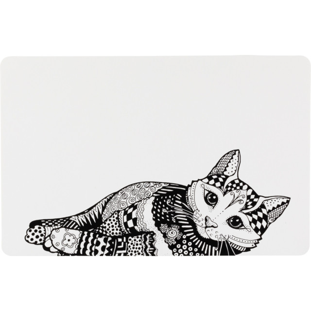Trixie TX-24788 Килимок під миску Trixie Zentangle для котів, білий/чорний, 44 х 28 см