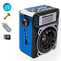 Радиоприемник ФМ "Golon RX-9133" портативная акустика Синяя, мини радиоприемник с фонариком/USB/TF (NS)